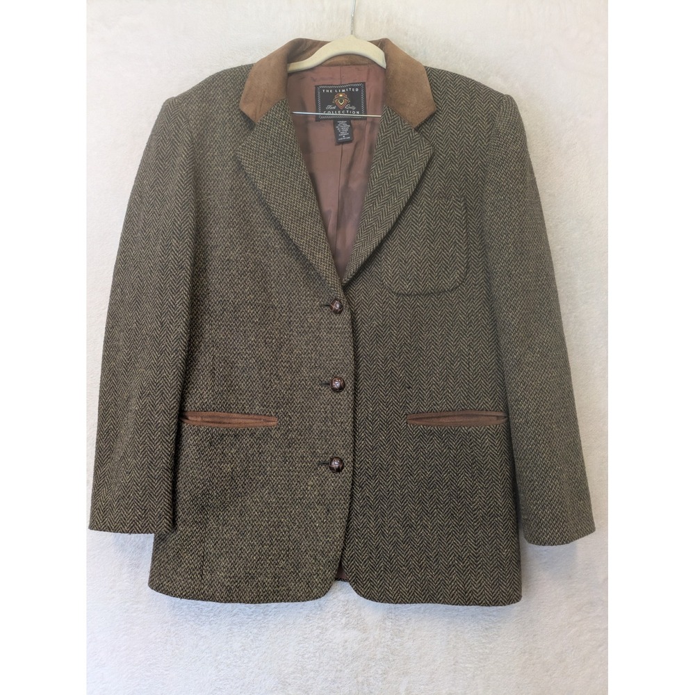 The Limited Blazer Men's‎ M Brown Herringbone Wool Blend Faux